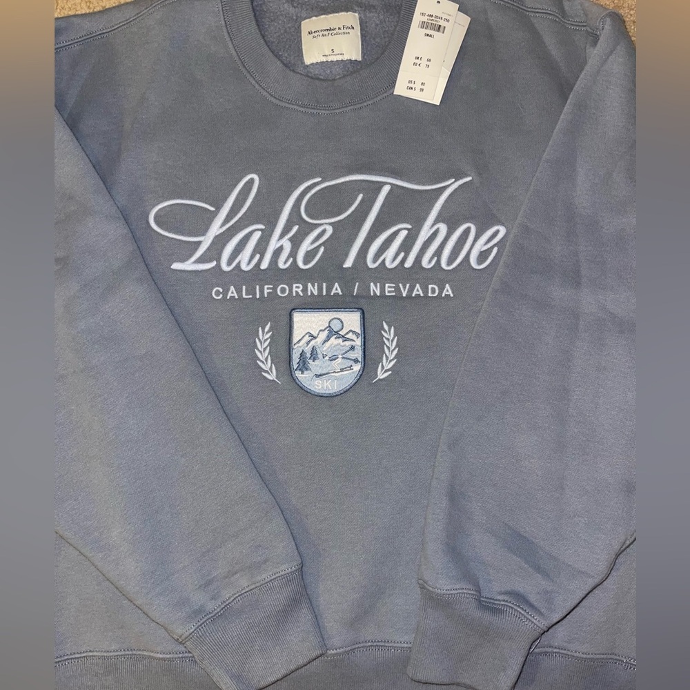 MEDIUM Blue Grey Cute Crew Neck Sweater - Picture 2 of 9